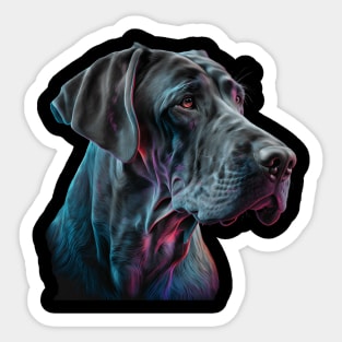 Neon Great Dane Sticker